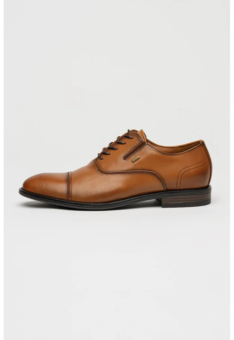 Pantofi Oxford din piele cu brant detasabil, Maro deschis/Caramel