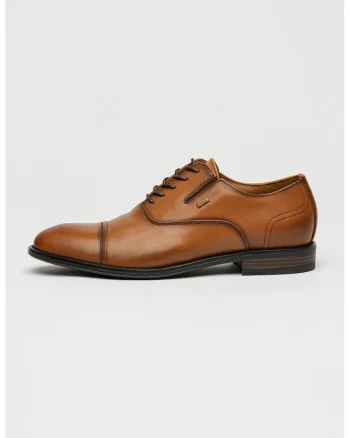 Pantofi Oxford din piele cu brant detasabil, Maro deschis/Caramel