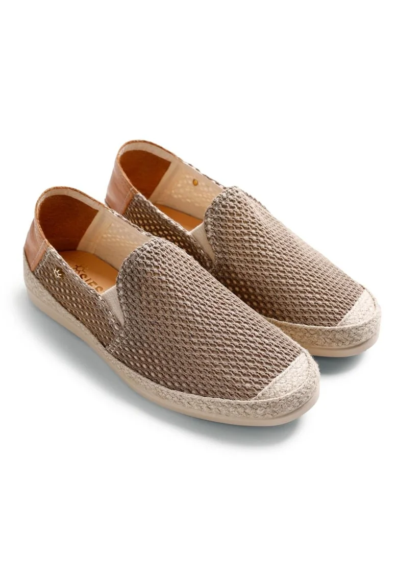 Espadrile cu aspect tesut, Maro deschis