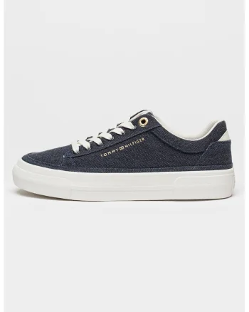 Pantofi sport flatform Foxing din material textil, Albastru stins