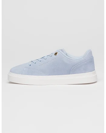 Pantofi sport low-cut din piele intoarsa, Albastru pastel