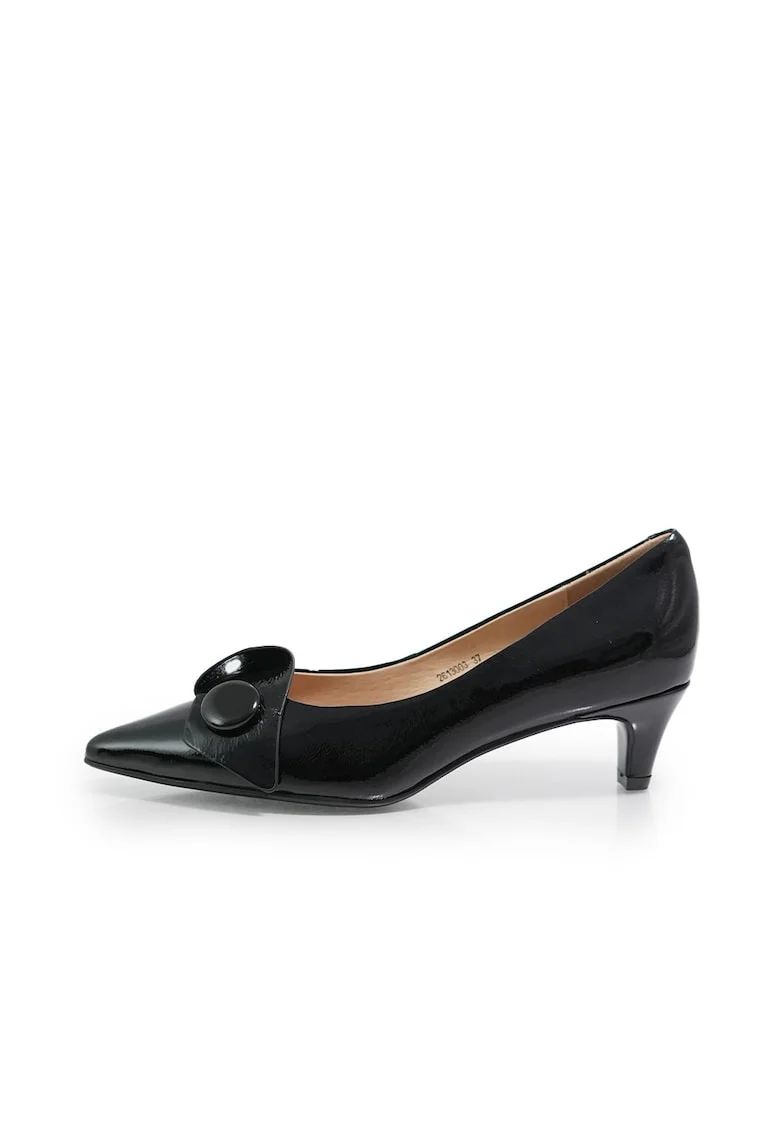 Pantofi din piele lacuita, cu toc kitten  2613003, Negru