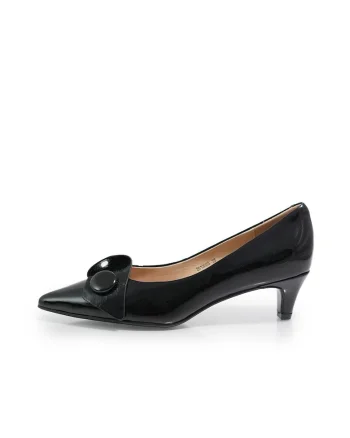 Pantofi din piele lacuita, cu toc kitten  2613003, Negru