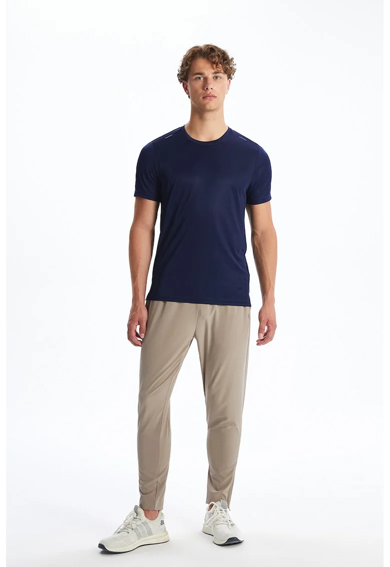 Pantaloni conici cu talie elastica, Maro deschis