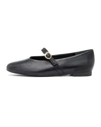 Balerini Mary Jane din piele Jude, Negru