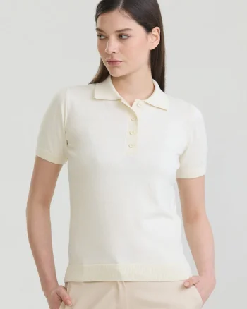 Tricou polo cu croiala slim-fit si model uni, Alb fildes