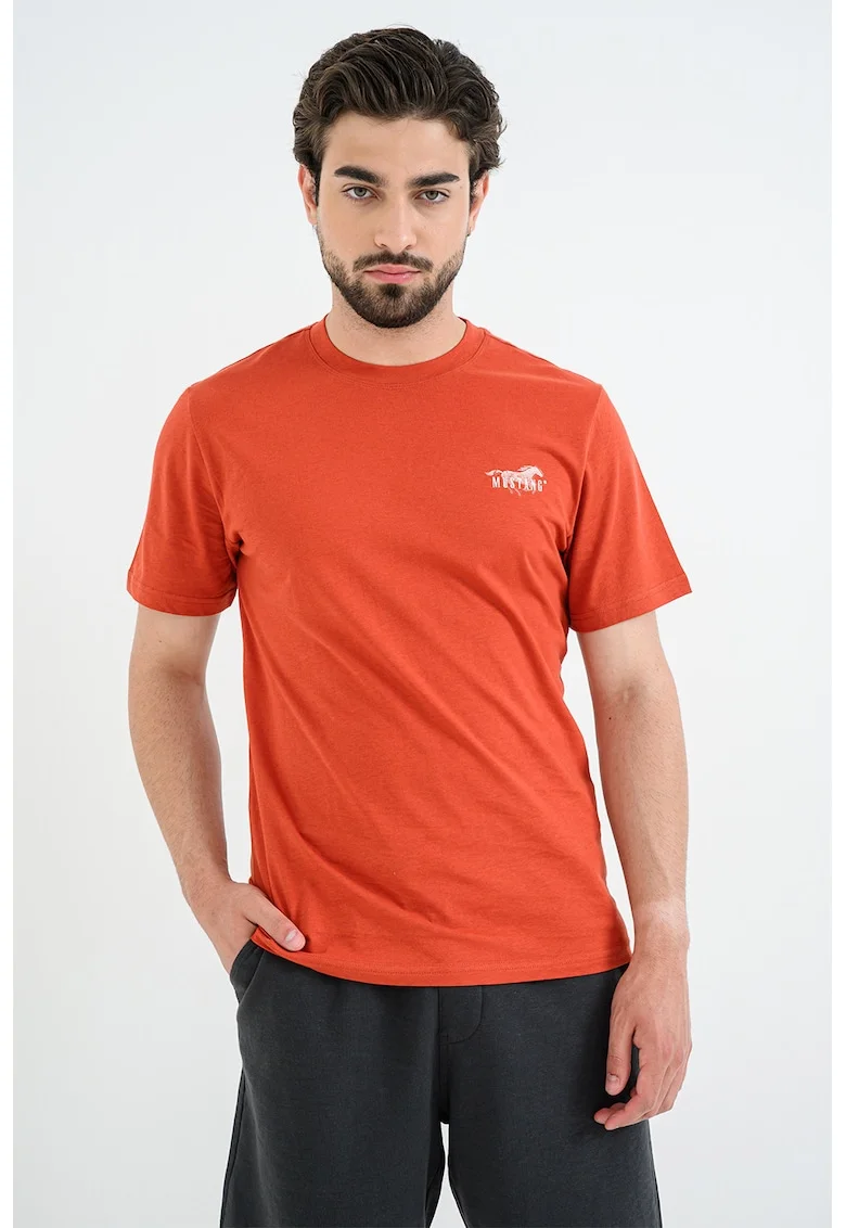 Tricou din bumbac Austin, Alb/Caramiziu