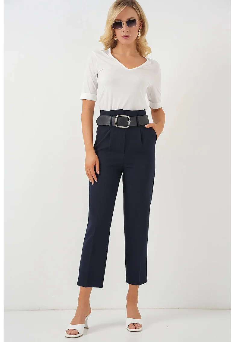 Pantaloni dama, drepti, Bleumarin