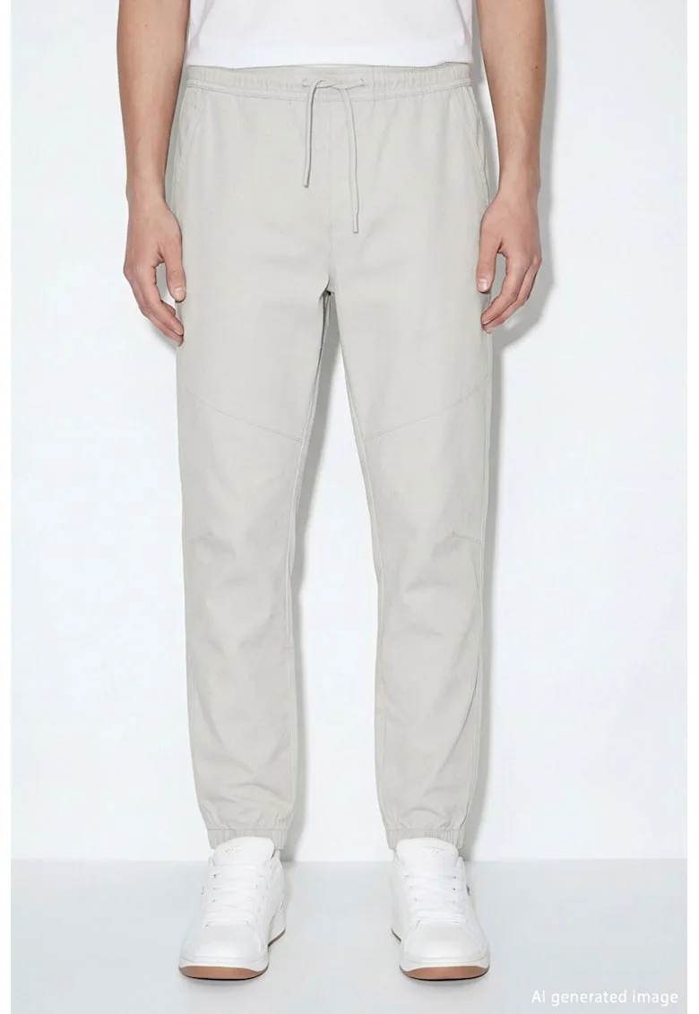 Pantaloni conici cu snur, Bej deschis