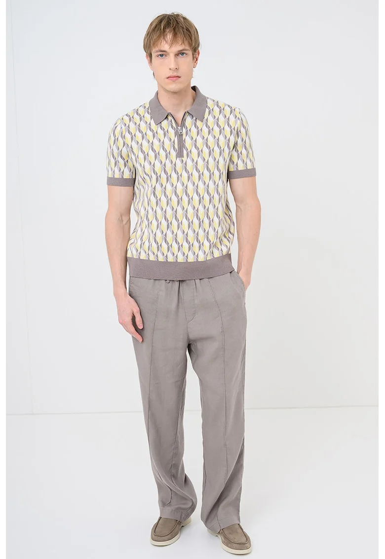 Pantaloni regular fit din amestec de in Cino, Maro deschis