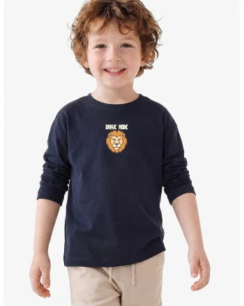 Bluza cu imprimeu cu leu, Bleumarin