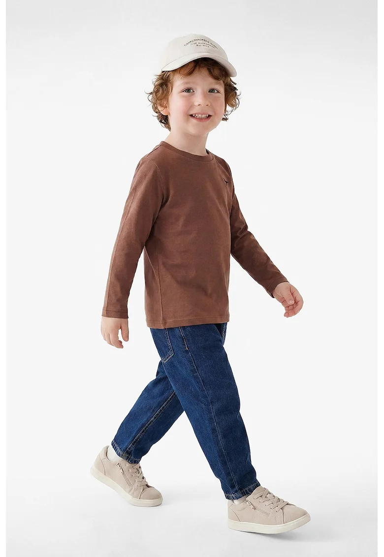 Blugi relaxed fit cu banda elastica in talie, Albastru