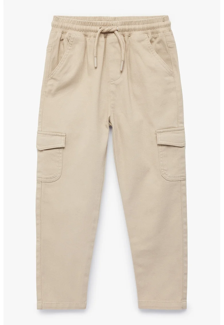 Pantaloni cargo cu snur de ajustare, Bej inchis