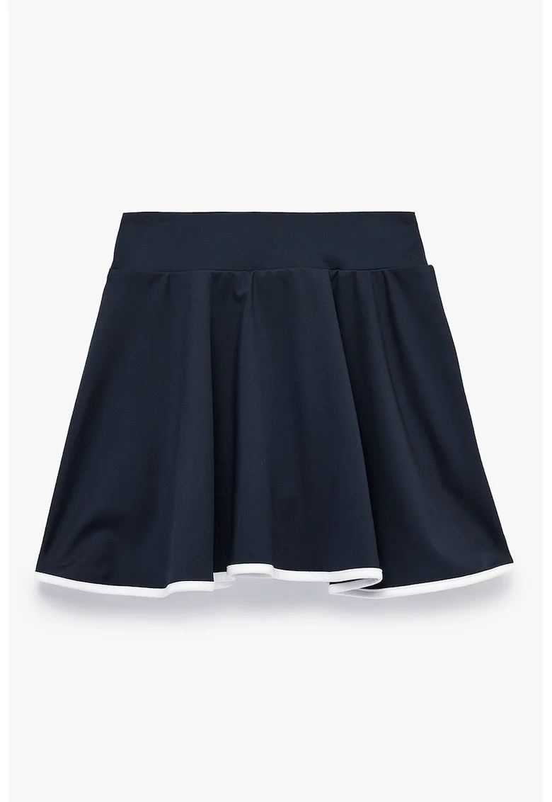 Fusta mini cu pantaloni scurti integrati, Alb/Bleumarin
