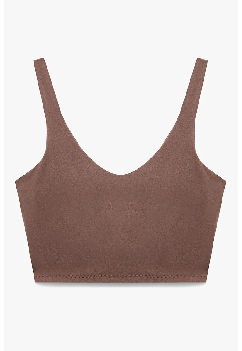 Top crop slim fit, Maro cafeniu