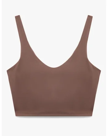 Top crop slim fit, Maro cafeniu