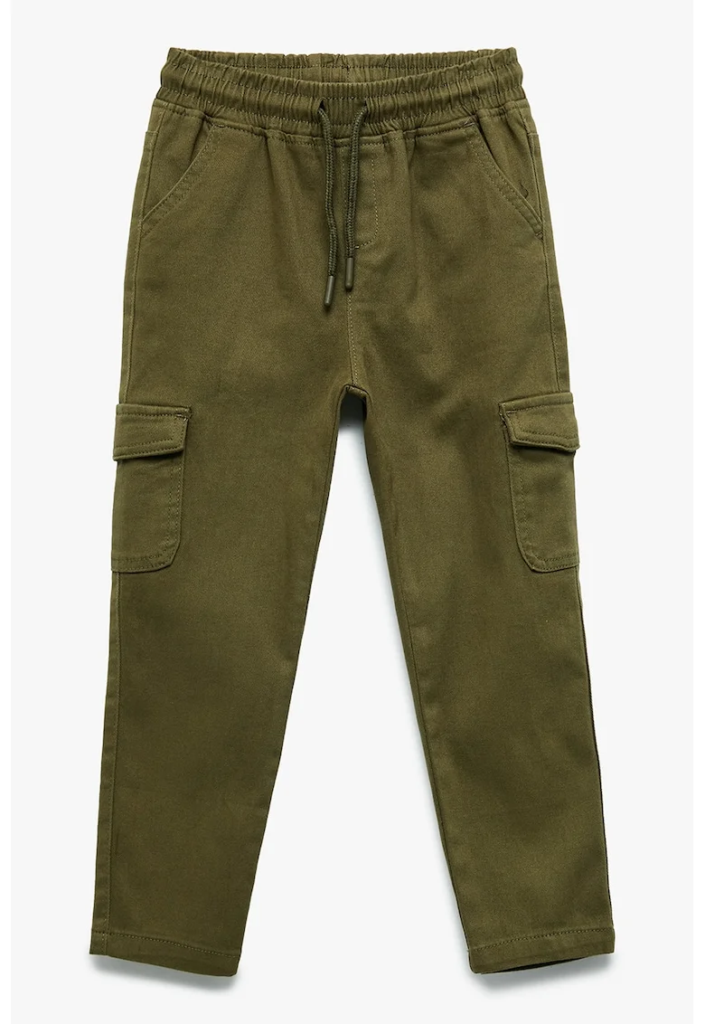 Pantaloni cargo cu snur de ajustare, Verde masliniu