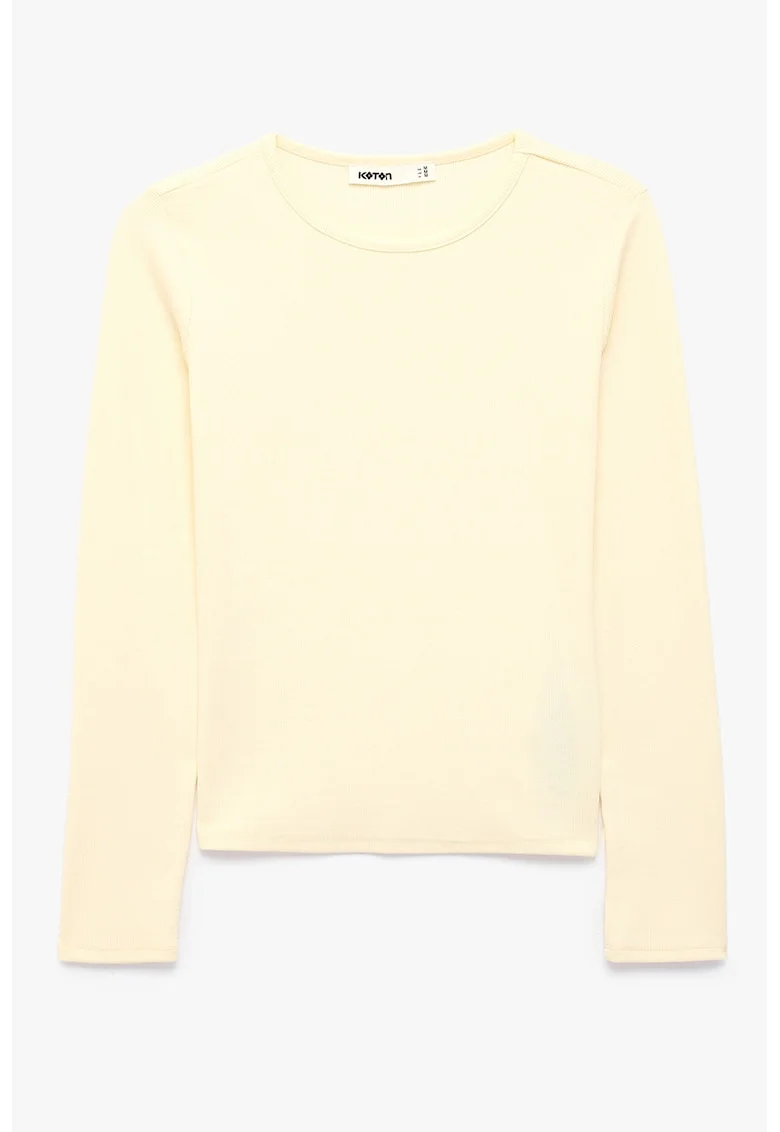Bluza slim fit din amestec de modal, Galben pastel