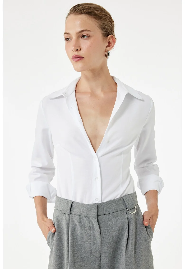 Camasa regular fit cu guler clasic, Alb