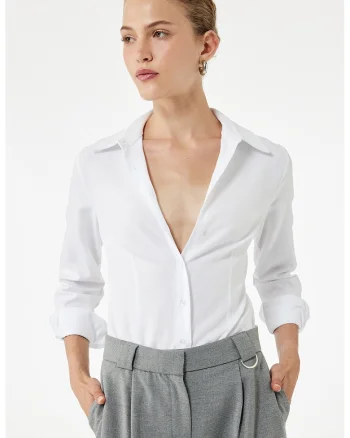 Camasa regular fit cu guler clasic, Alb