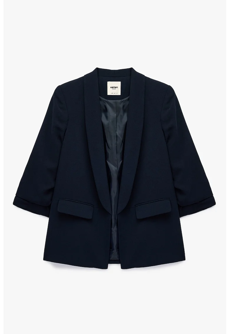 Sacou cu buzunare cu clapa, Bleumarin