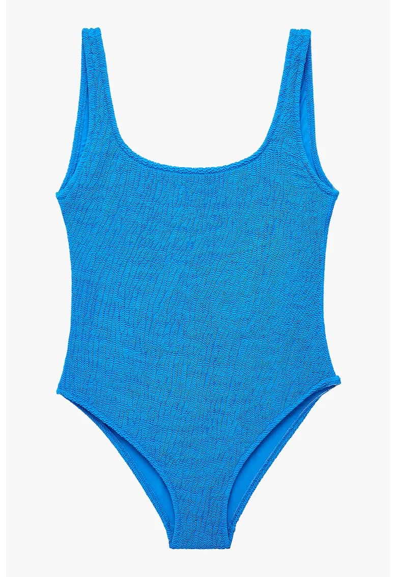 Costum de baie intreg texturat, Albastru electric
