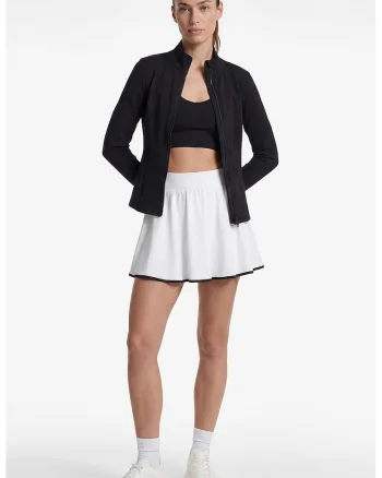 Fusta mini cu pantaloni scurti interiori, Alb/Negru