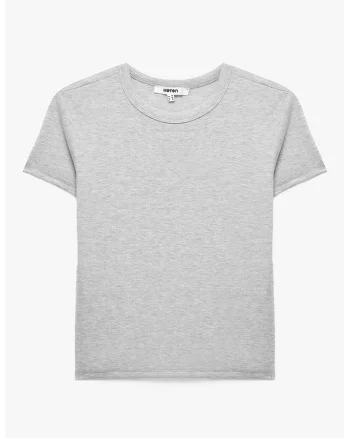 Tricou slim fit din amestec de bumbac, Gri deschis melange
