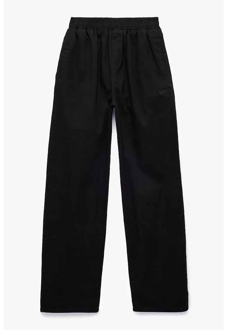 Pantaloni din bumbac cu talie elastica, Negru