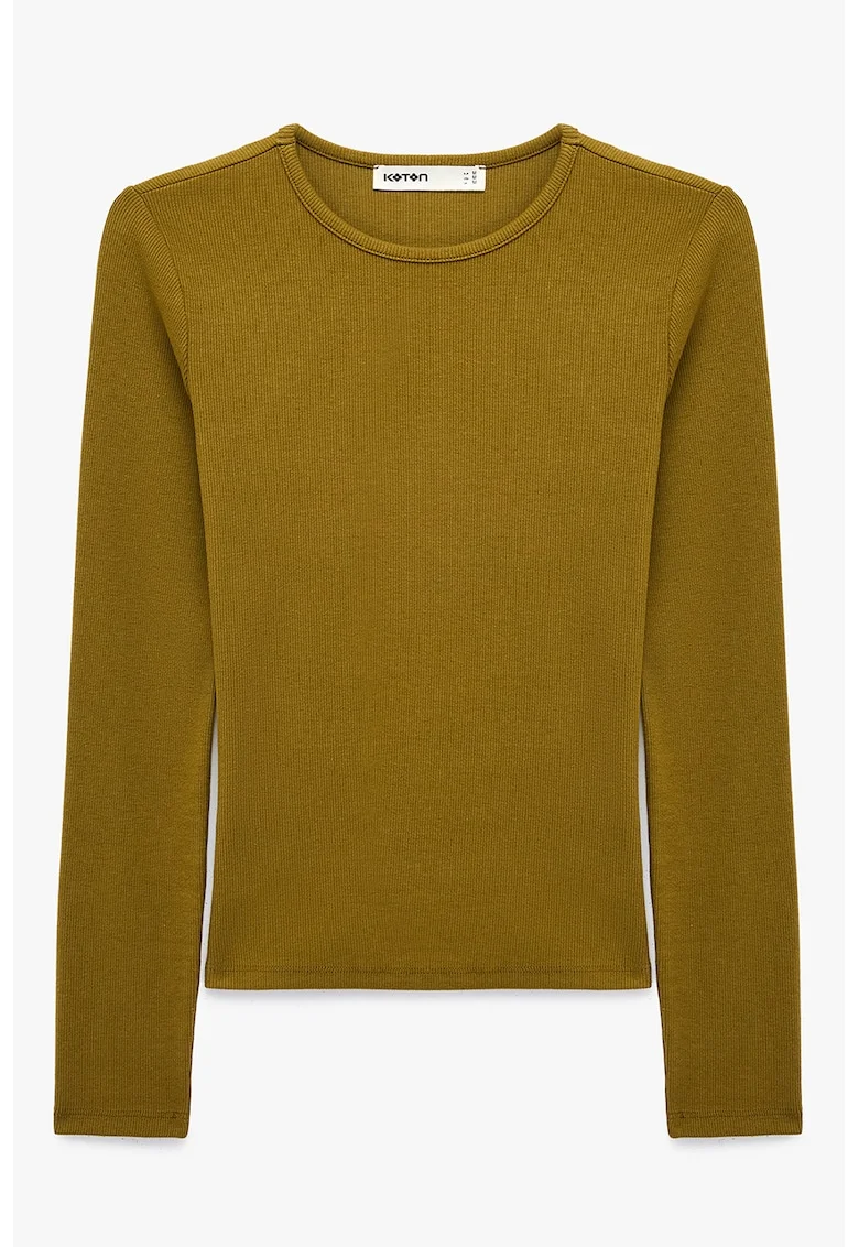 Bluza slim fit din amestec de modal, Verde masliniu