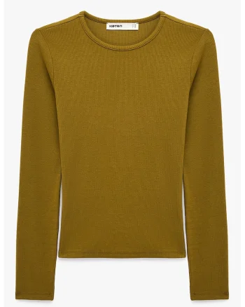 Bluza slim fit din amestec de modal, Verde masliniu