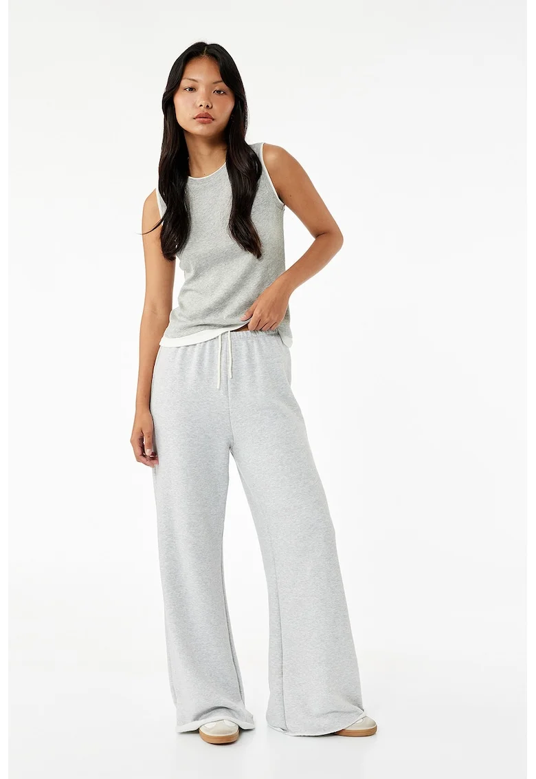 Pantaloni de trening din amestec de modal cu buzunar aplicat, Gri deschis melange