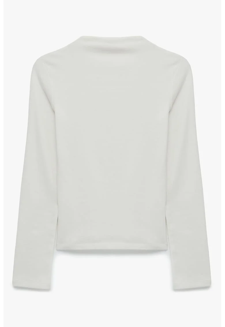 Bluza slim fit din amestec de modal, Ecru