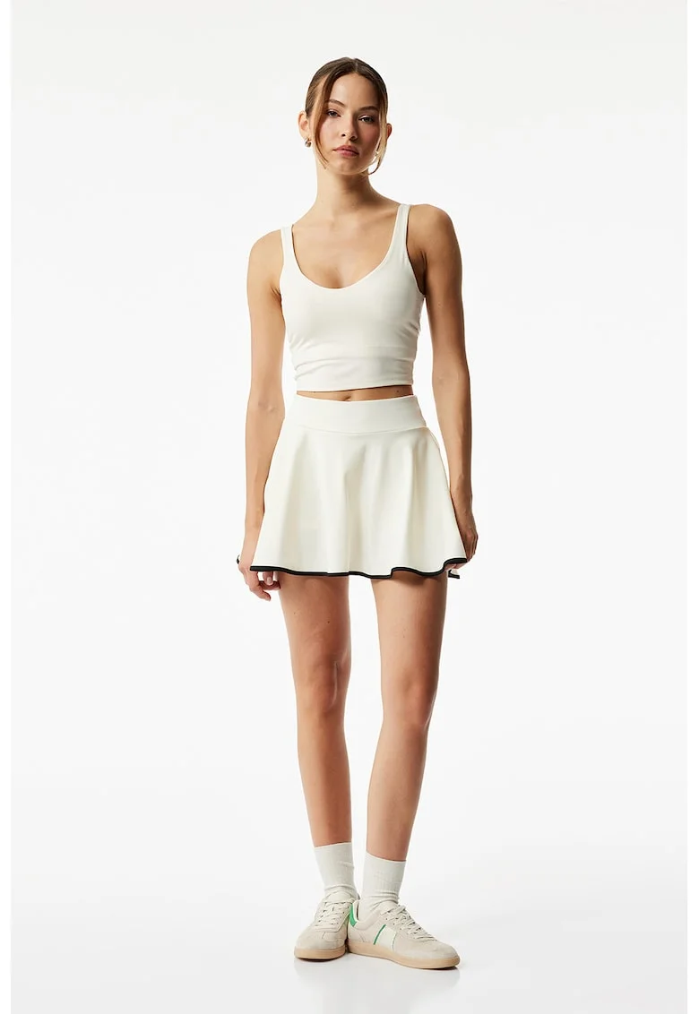 Top crop slim fit, Ecru