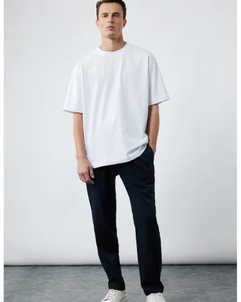 Tricou din bumbac cu model uni, Alb murdar