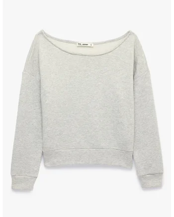 Bluza de trening cu decolteu pe un umar, Gri melange