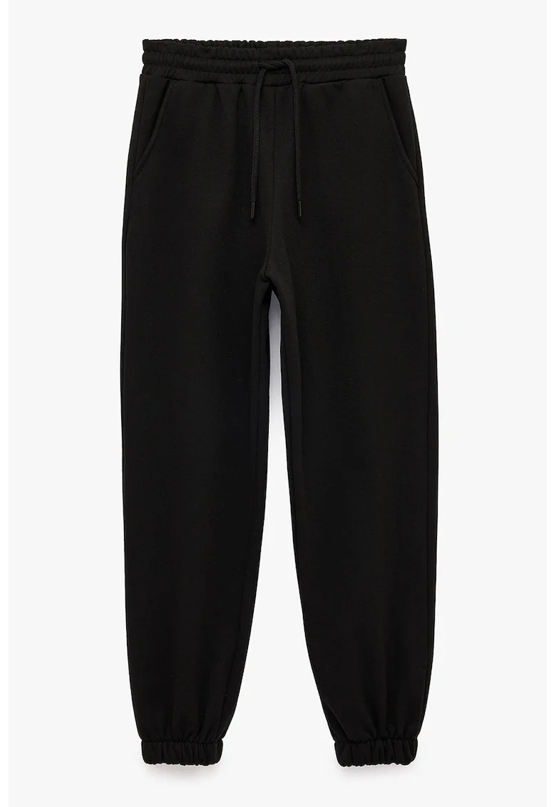 Pantaloni de trening cu 2 buzunare oblice, Negru