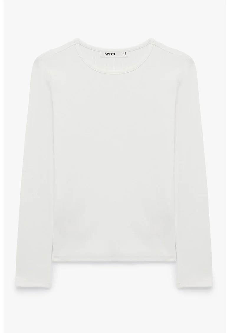 Bluza slim fit din amestec de modal, Alb fildes