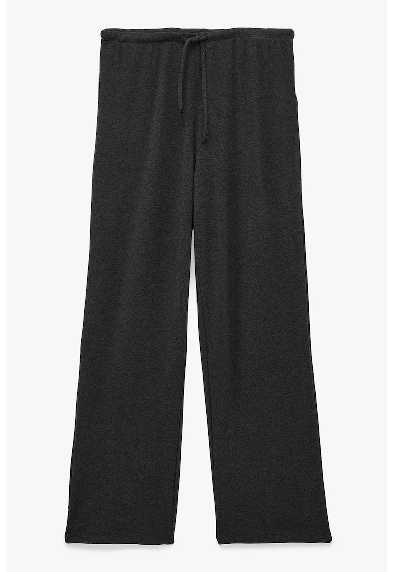 Pantaloni cu croiala ampla si model uni, Gri antracit