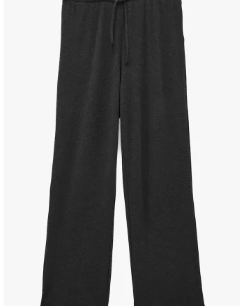 Pantaloni cu croiala ampla si model uni, Gri antracit