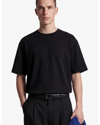 Tricou din bumbac cu model uni, Negru