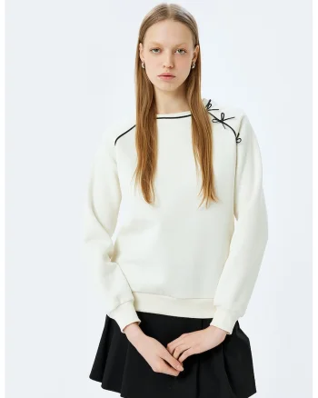 Bluza de trening cu maneci raglan, Alb/Negru