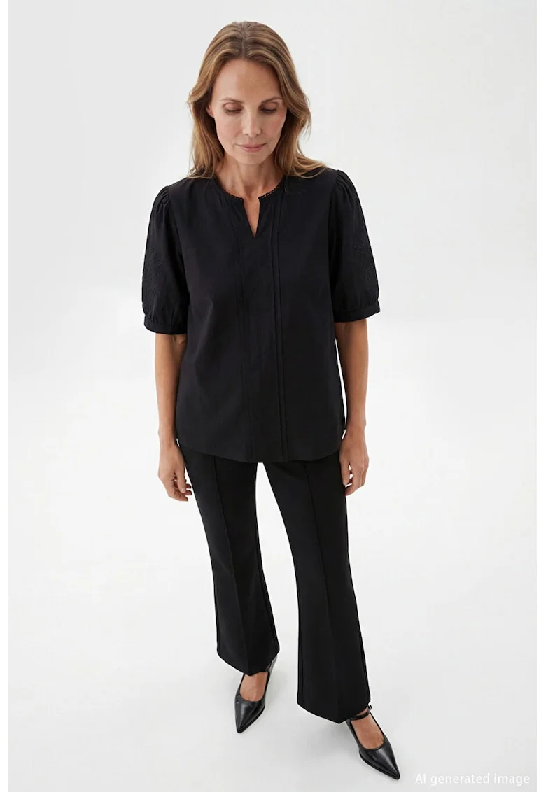 Bluza-tunica cu maneci scurte, Negru