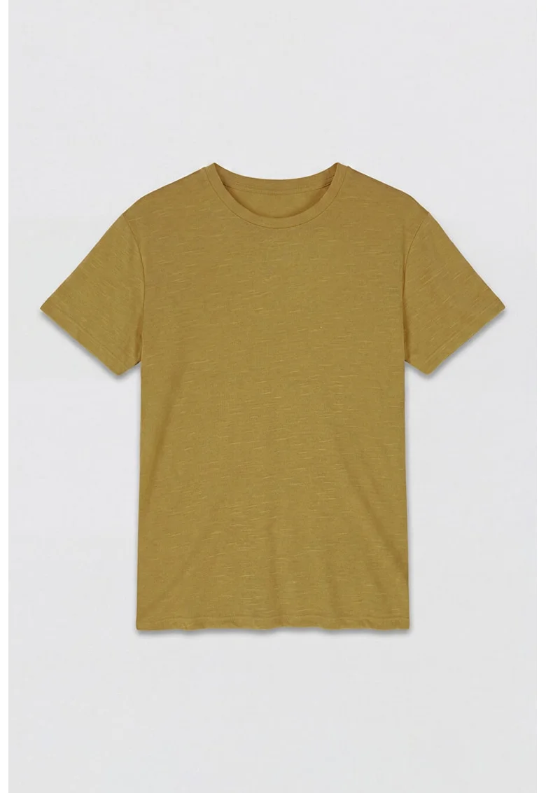 Tricou regular-fit cu model uni, Verde masliniu