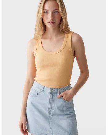 Top slim fit, Portocaliu deschis