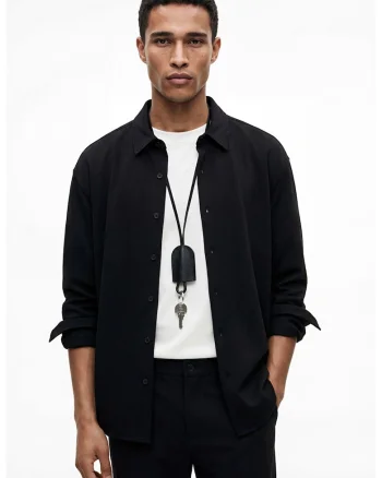 Camasa relaxed-fit, Negru
