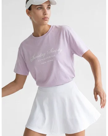 Tricou din bumbac cu imprimeu, Lila