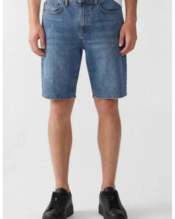 Blugi scurti cu croiala regular-fit, Albastru melange
