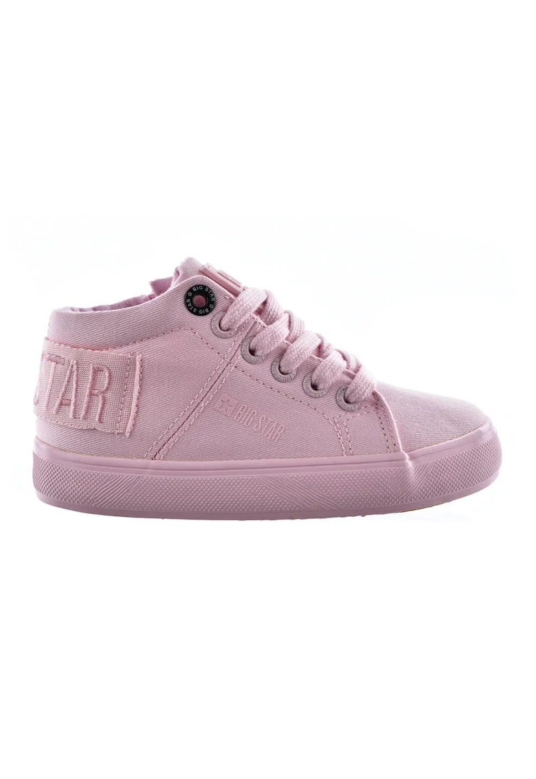 Tenisi mid-cut cu logo brodat, Roz,