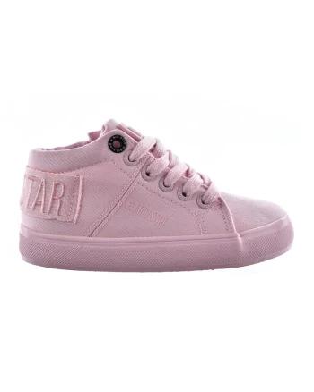 Tenisi mid-cut cu logo brodat, Roz,